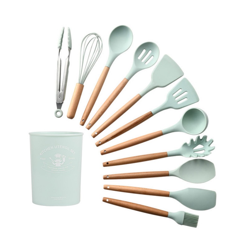 11 Pcs Silicone Kitchen Tools Cooking Set Peralatan Masak