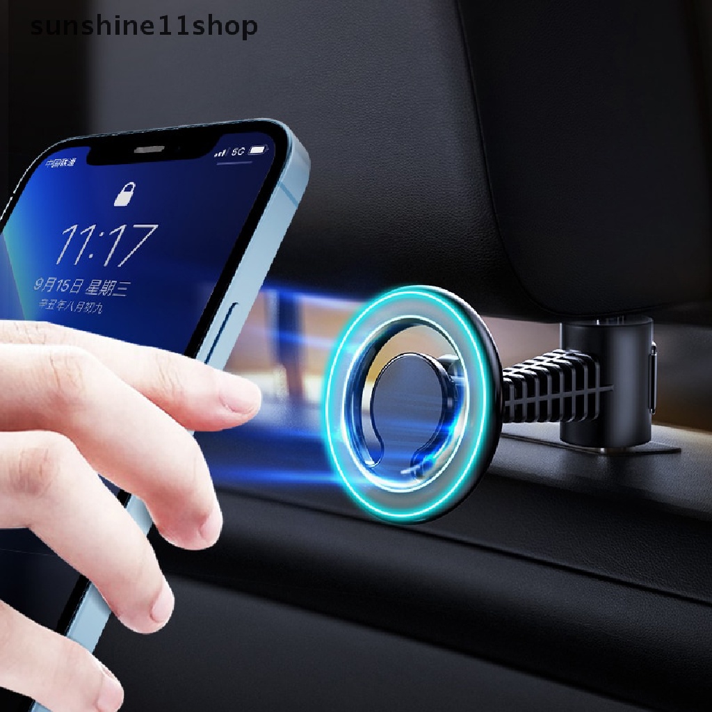 Sho Metal Magnetic Car Phone Holder Lipat Magnet Mount Handphone Stand Handphone GPS Dukungan Magnet Kuat Ventilasi Udara Phone Holder N