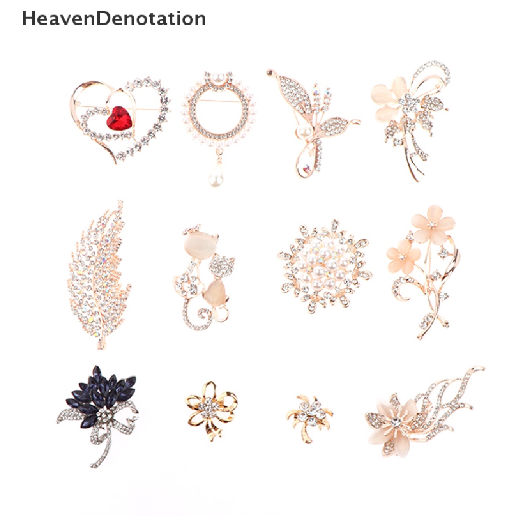 [HeavenDenotation] Women Flower Animal Brooches Lady Rhinestone Pearl Corsage Brooch Pin Girl Trendy Jewelry Gift Pins Accessorises HDV