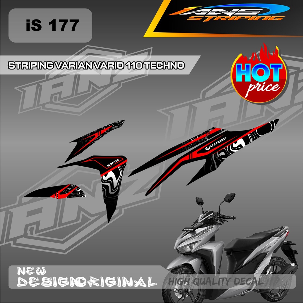 DECAL STRIPING LIST VARIO TECHNO 110 OLD / HONDA VARIO TECHNO 110 MENGGUNKAN BAHAN BERKUALITAS /  TIDAK MUDAH PUDAR / DECAL KERETA VARIO TECHNO  IS177