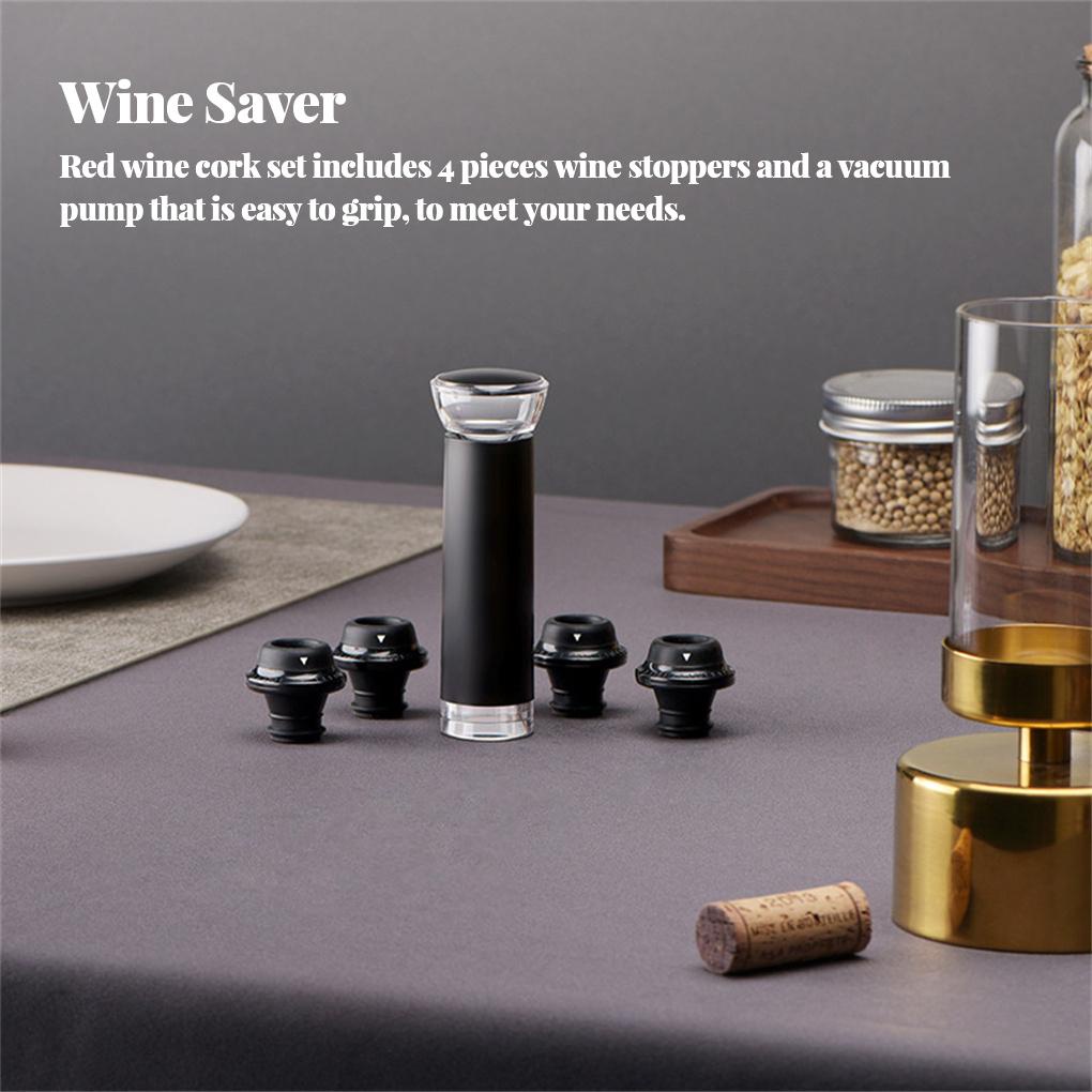 5buah Vacuum Sparkling Red Wine Bottle Stoppers Champagne Cork Fresh-keeping Nozel Tutup Sealer Reusable Keeper Bar