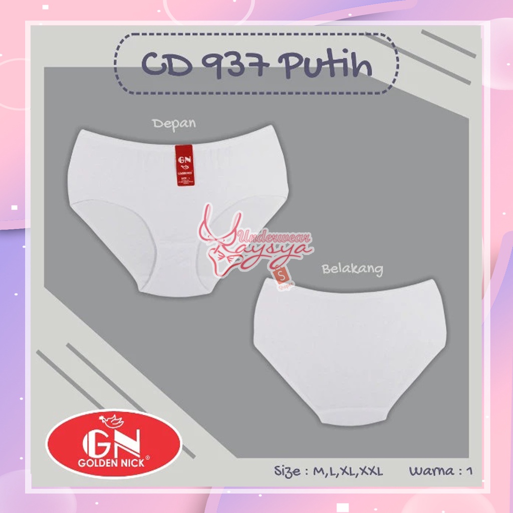 CD Merek Golden Nick 937|Warna Putih|Pakaian Dalam Wanita Dewasa|Celana Dalam|CD Wanita