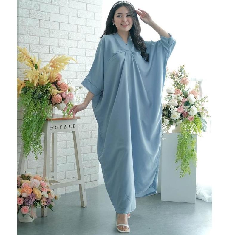 [ART. 791382] HOPYLOVY Soya`Kaftan Wanita Modern Terbaru V Neck Kaftan Muslimah Zoya