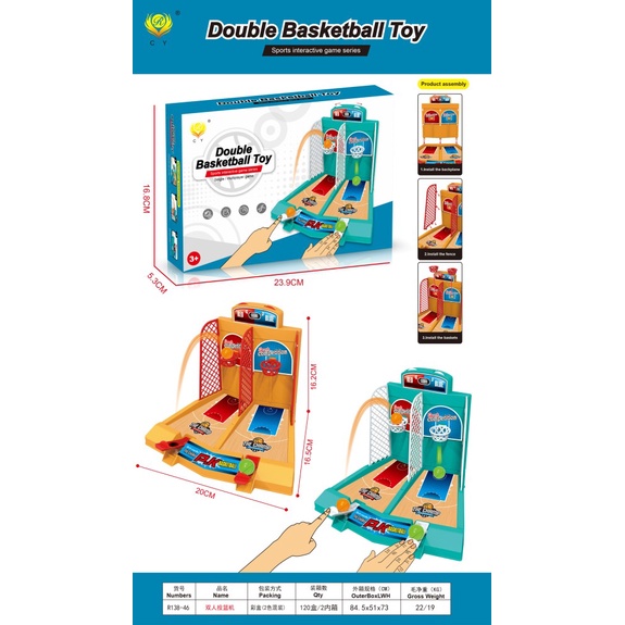 MAINAN ANAK DOUBLE BASKETBALL TOY TANGAN PLAY HOME JARI LOMBA BASKET SERU MENARIK GAME PERMAINAN KELUARGA