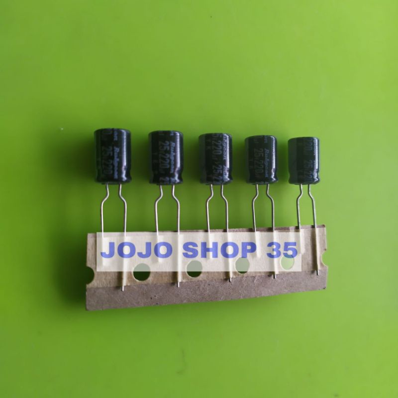 1PC Kapasitor elco 220uf 25v RUBYCON CAPASITOR 220uf/25v ELKO 220uf 25v 220uf-25v capasitor elko 220