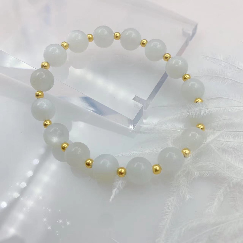 Gelang Kristal Moonstone Putih Alami Untuk Wanita