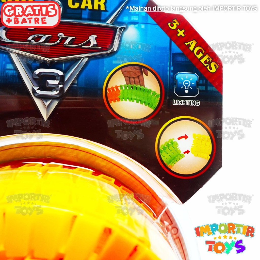 Mainan ANAK Mobil Cars dgn Track Building Blocks FREE BATERAI