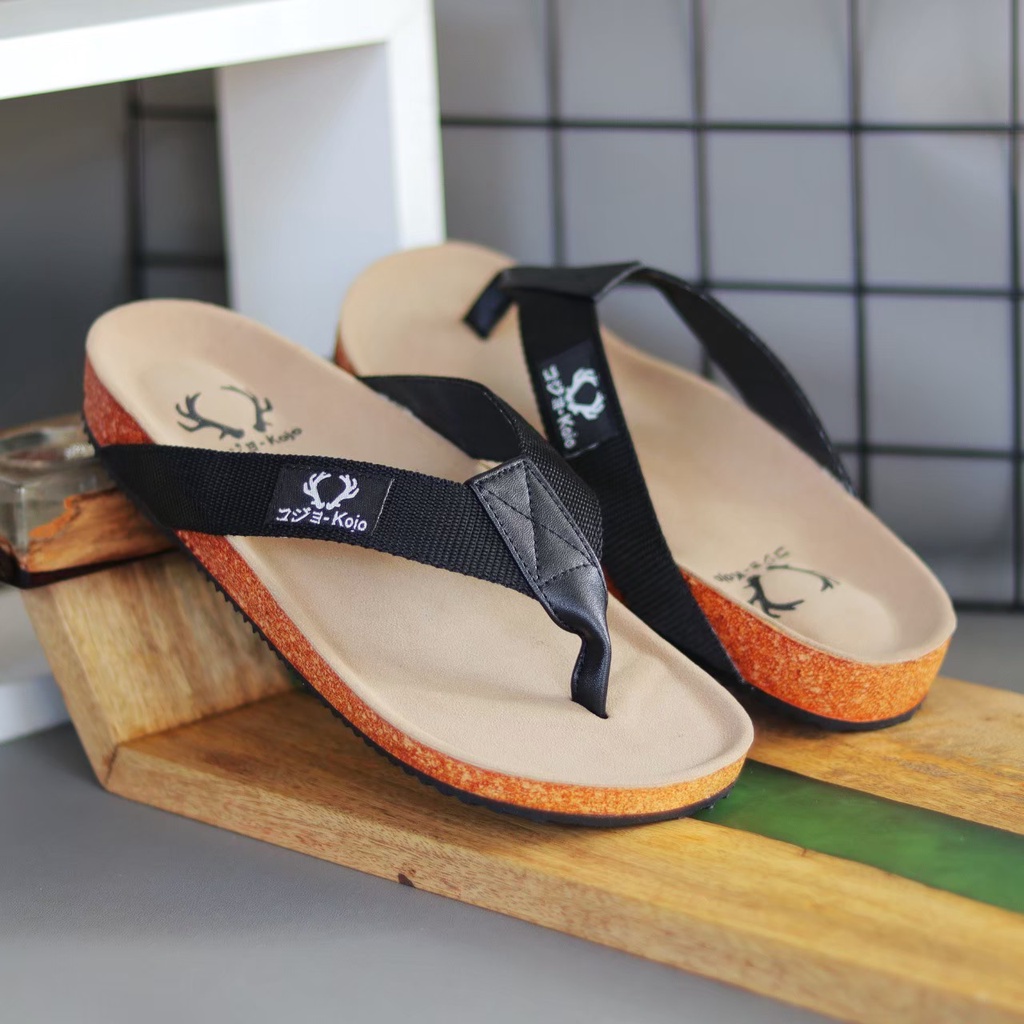 Sandal Jepit Casual wanita pria fashion cowok laki laki murah awet A004 SANDAL COWOK KULIT INDIAN