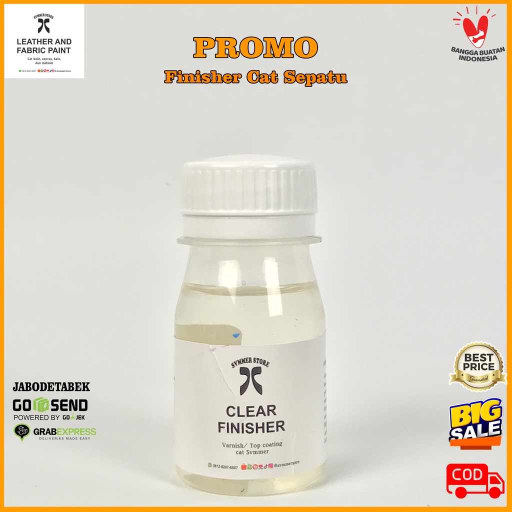 

SALE !! Clear Finisher Cat Sepatu Cat Akrilik untuk Kaca/ Kulit/ kanvas Leather Paint Cat Kanvas - Svmmerink