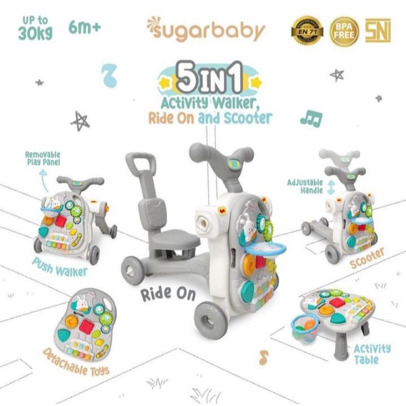 ACTIVITY WALKER 5 IN 1 SUGAR BABY