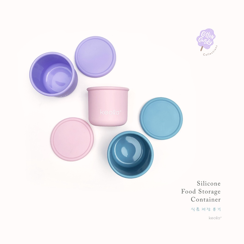 	 KEOLA - Baby Food Container Storage Box | Tempat Penyimpanan Anak Bayi Makanan MPASI Premium Round Silicone	