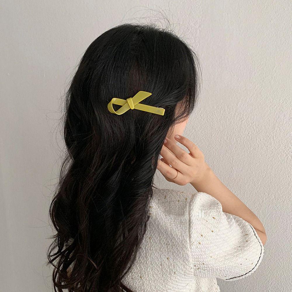 Agustina Ikatan Simpul Klip Rambut Hiasan Kepala Sederhana Untuk Gadis Asam Asetat Poni Klip Rambut Jepit Klip Samping Perempuan Jepit