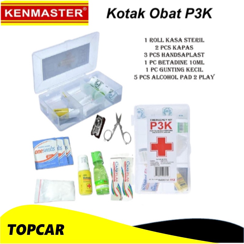 Kotak P3K Kenmaster Obat Box Emergency Car Kit Untuk Mobil