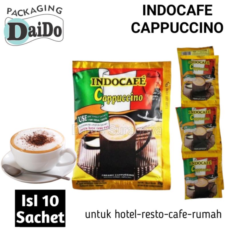 

Indocafe Cappuccino 1 Renceng /10 Sachet/Cappucino/capucino/pcs