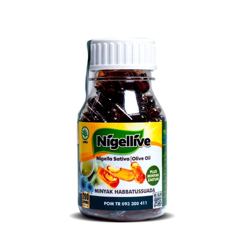 

Nigellive Minyak habbatussauda isi 200 Kapsul minyak Habbat Nigellive Asli