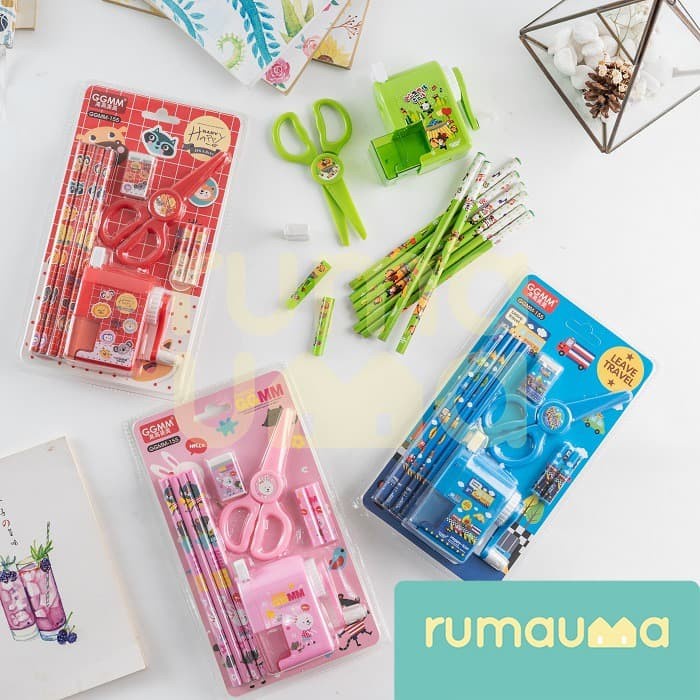 

BISA COD RUMAUMA Perlengkapan Alat Tulis Anak Set Stationary Serutan Murah