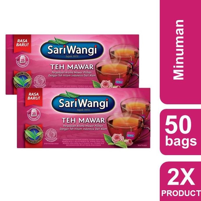 

E94 Sariwangi Teh Mawar Celup Twinpack 2 x 45 gr (50 pcs) TERMURAH GK34
