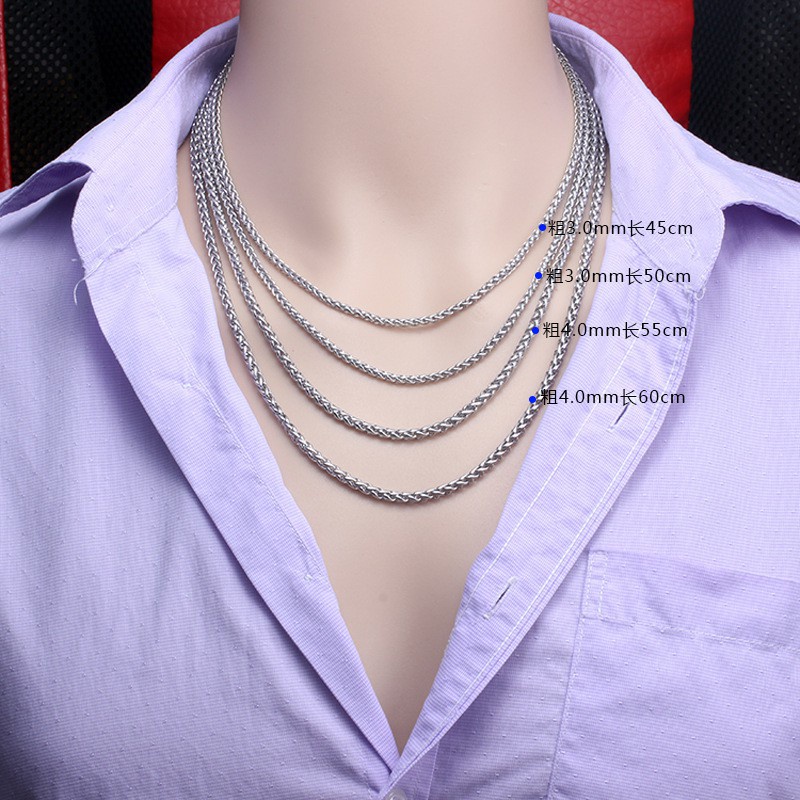 Kalung Jimat | Kalung Rantai Aksen Mutiara | Kalung Bahan Stainless Steel | Kalung Bahan Titanium Steel | Rantai Gantung Tas | Rantai Twist Untuk Keranjang Bunga