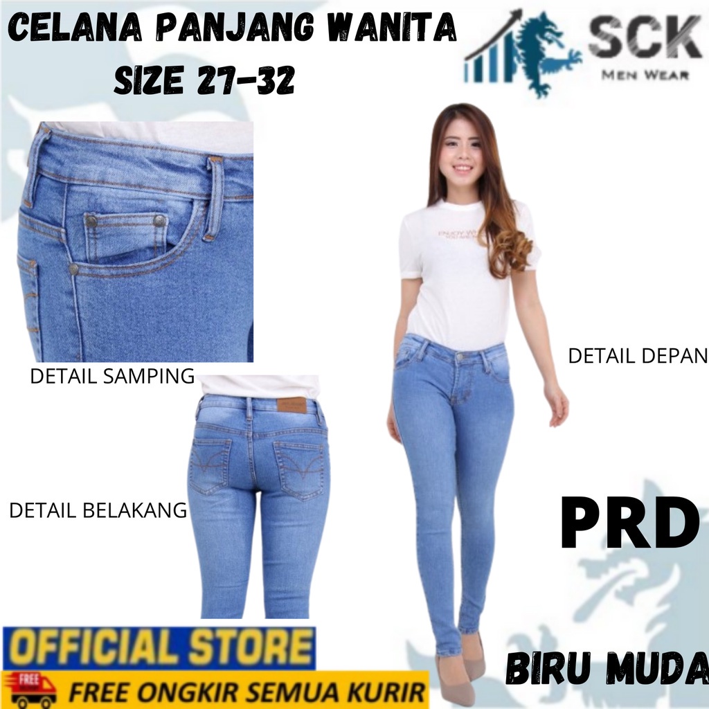 Celana Panjang Wanita JEANS Denim Skinny PRD Cewek Kancing  - sckmenwear GROSIR