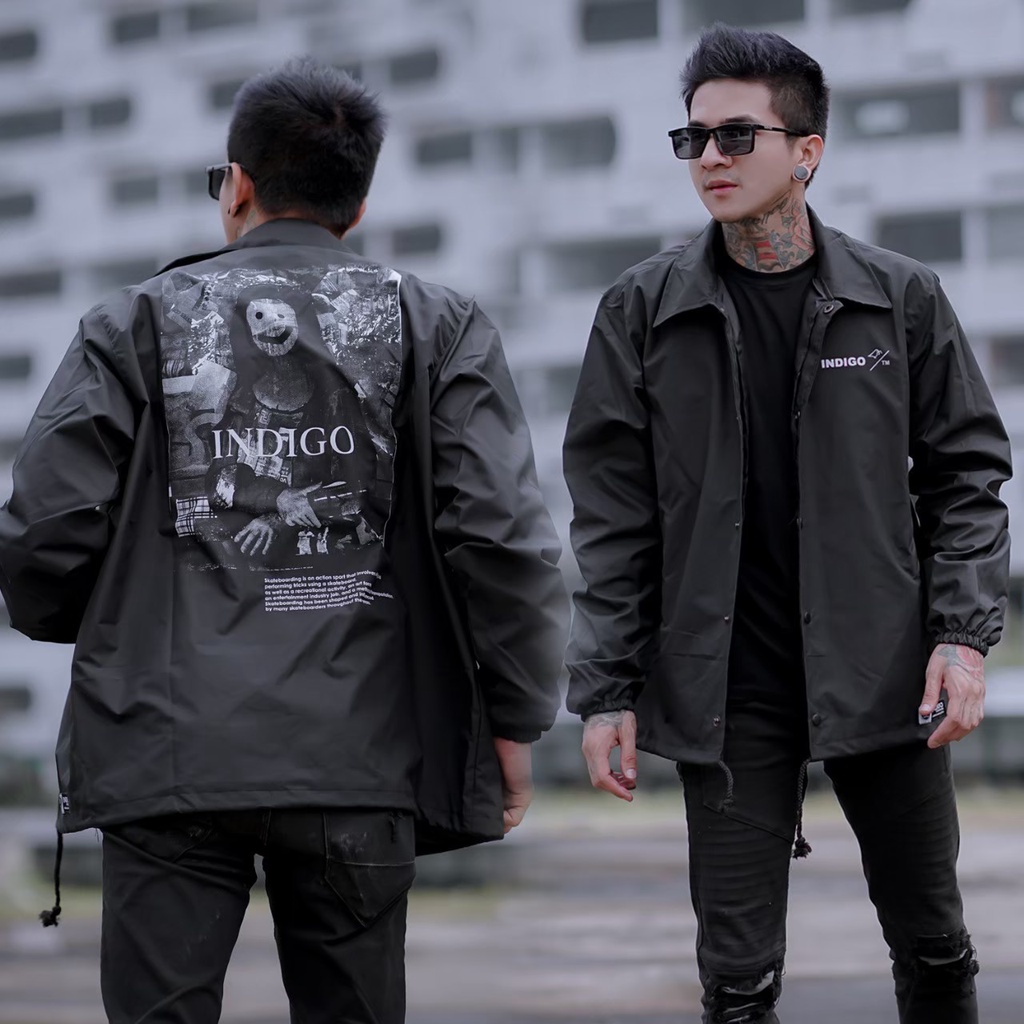JAKET WINDBREAKER INDIGO KING OF CLOTH - COACH PARASIT JAPAN SIMPLE PRIA WANITA CASUAL SPORTY RIDING