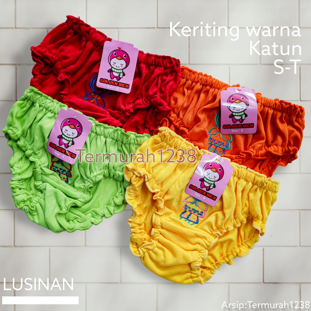 Celana Dalam Anak Perempuan TK SD | CD Golden Nick Keriting | CD Bahan Katun Lembut Meresap Keringat