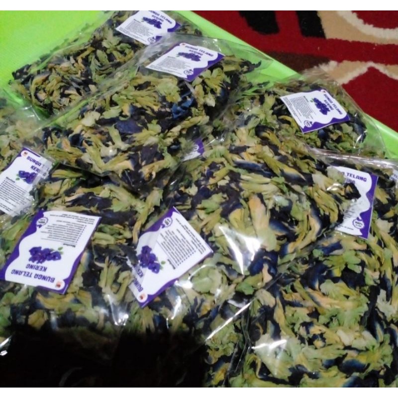 

Bunga telang kering 100 gr si paling banyak khasiat