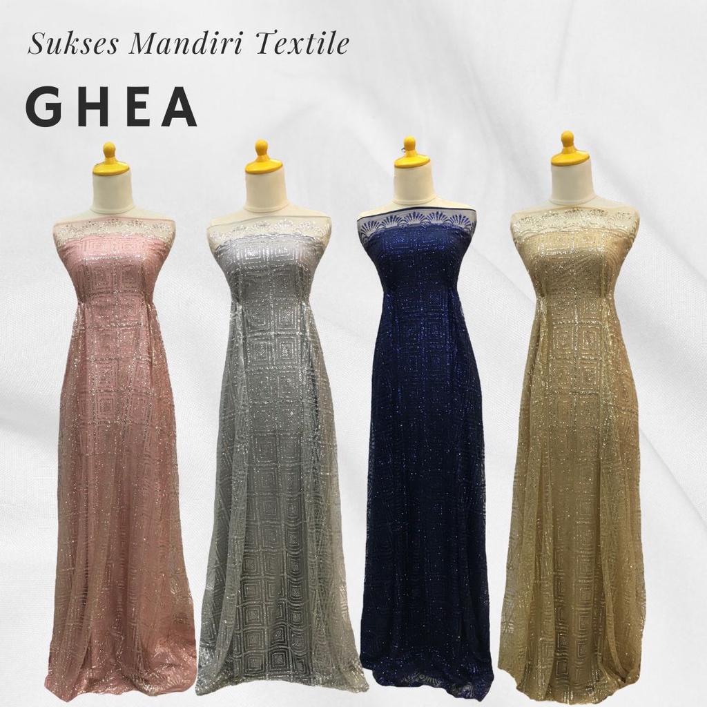 [GHEA] Brokat Brukat Tile Sugar Candy Mewah Warna Dusty Pink Silver Navy Gold | Harga ½ meter = 50 c