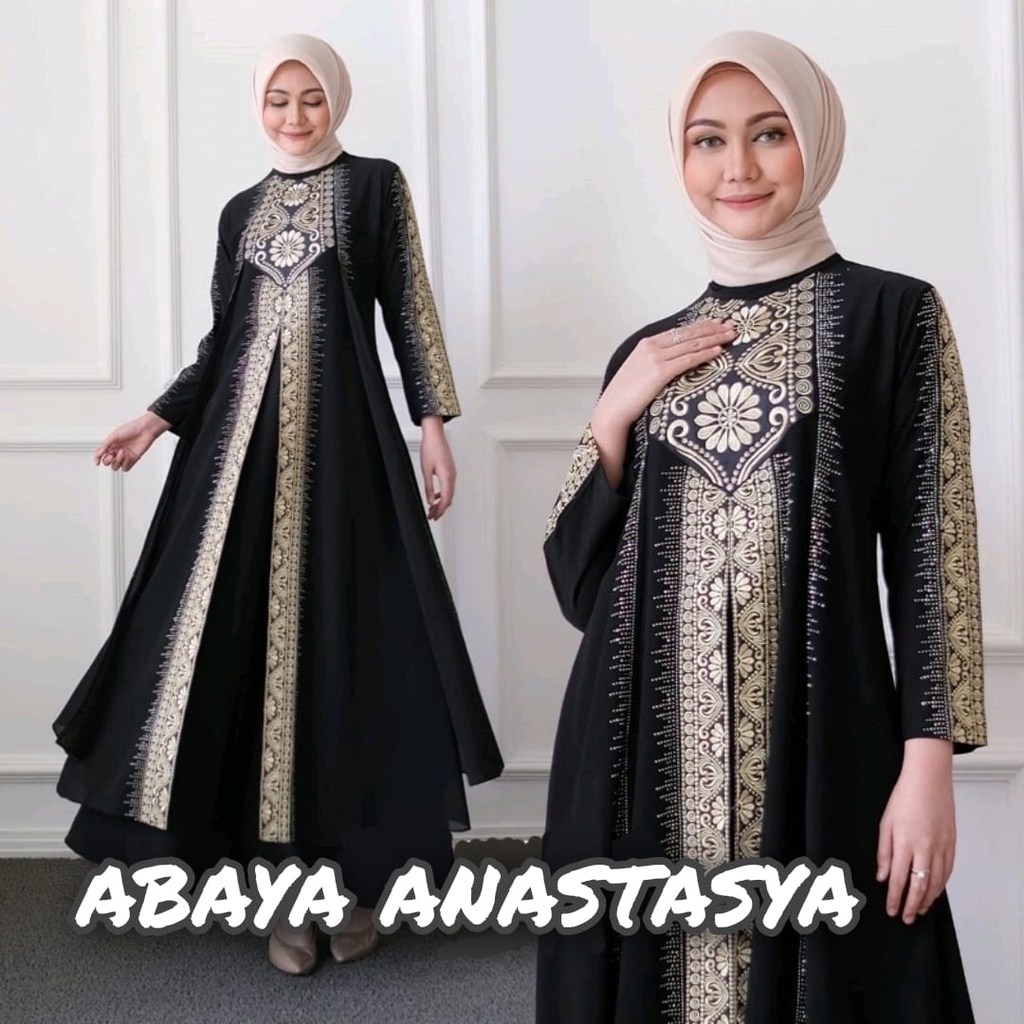 ABAYA ANASTASYA / Gamis Turkey / Longdress Muslimah / Maxy Formal / Busana Muslim / Dress Kondangan / Pakaian Mewah Arabic