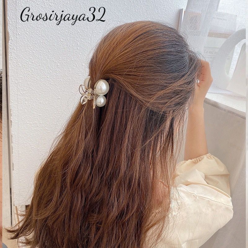 (GROSIRJAYA32) Jedai Mutiara CHERRY 3,5cm Jepit Salon Korea Mutiara Jepit Poni Mutiara PREMIUM Pearl Hair