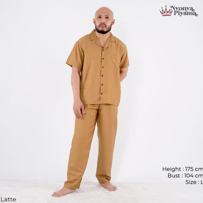 Nyonya Piyama Katun Piyama Celana Panjang Pria - Polos Classic