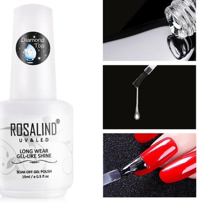 Terlaris Today ROSALIND DIAMOND TOP COAT GEL POLISH 15ml 7ml 10ml KUTEK GEL SUPER KILAP TAHAN LAMA m