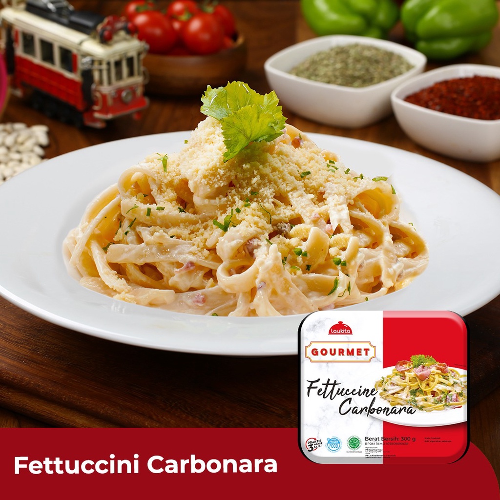 

Laukita Gourmet Fettuccine Carbonara Sauce Frozen Food Pasta [300g]
