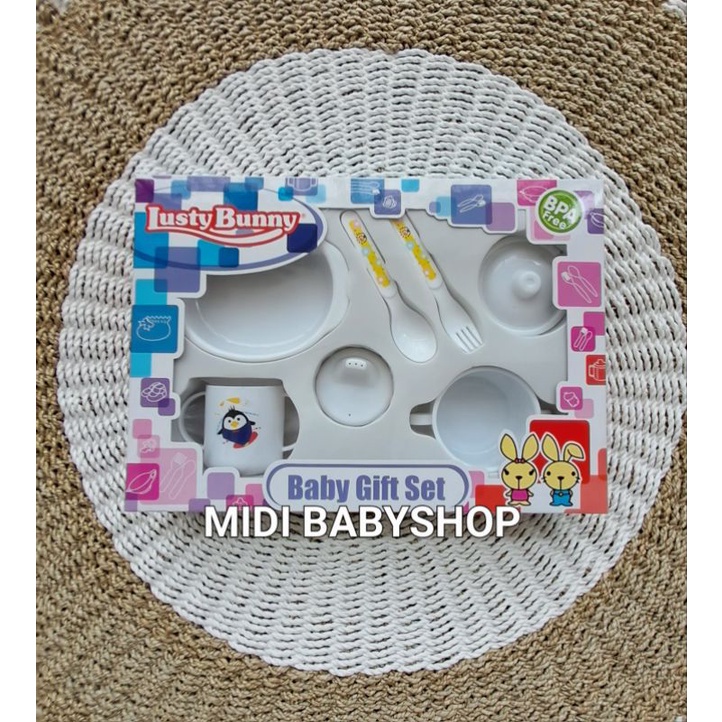 Feeding set 7in1 baby Lusty Bunny / Tempat makan bayi 7in1 Lusty Bunny