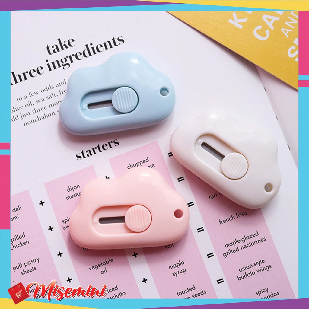 

Ⓜ️ Ⓜ️️Cutter Mini Portable Karakter Awan Pisau Pemotong Kertas Cutter Sekolah