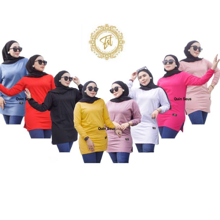 HARGA SPESIAL [TERMURAH] TUNIK WANITA / ATASAN WANITA MUSLIM / KAOS LENGAN PANJANG TERLARIS BLOUSE S