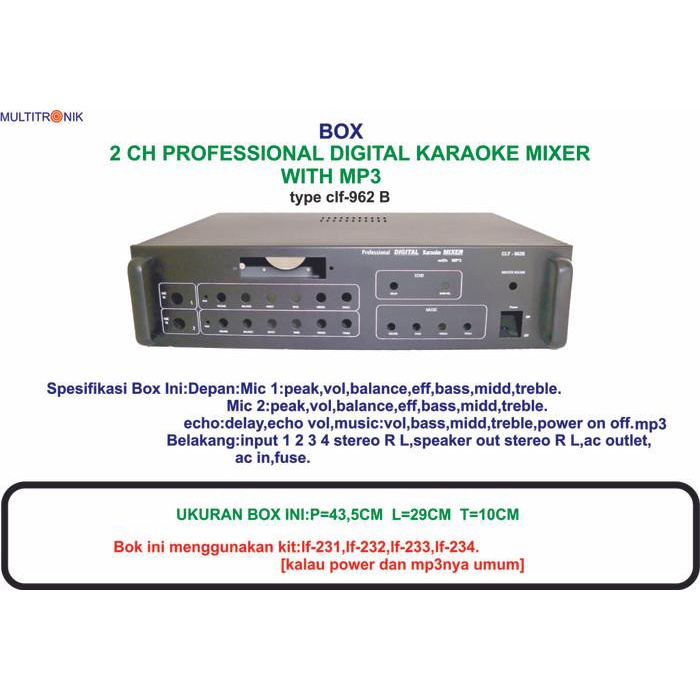 Box 2 Ch Professional Digital Karaoke Mixer  Plus Mp3 Clf 962B Best Seller