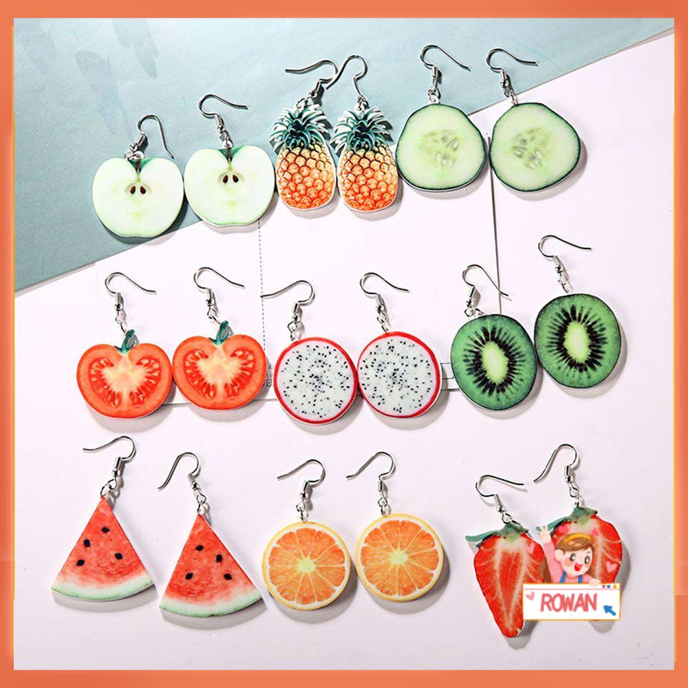 R-flower Fruit Earring Girl Hadiah Pesta Tomat Kiwi Jeruk Juntai