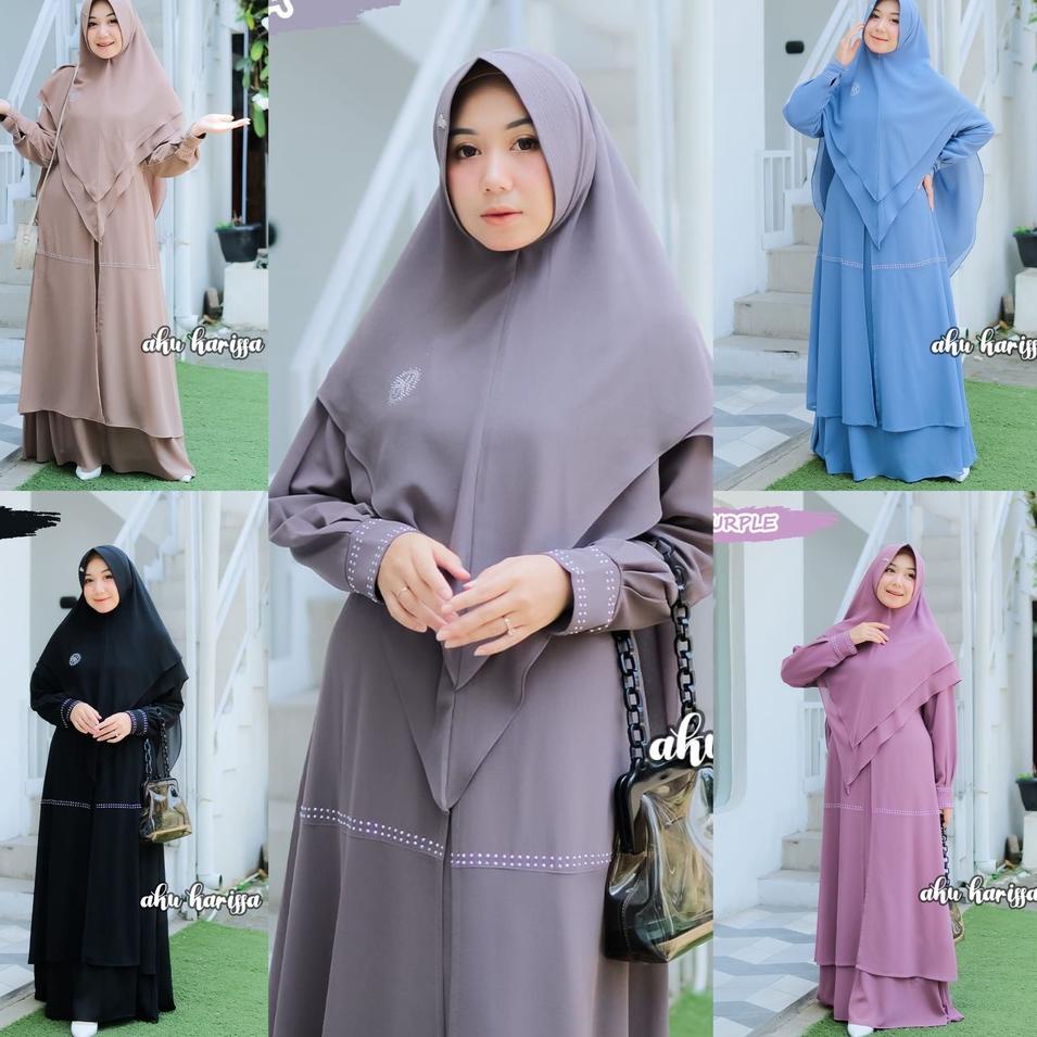 [ART. 472493] Gamis ceruty Nadifah dan Azeera babydoll set khimar ori aku karissa ready size xl xxl 