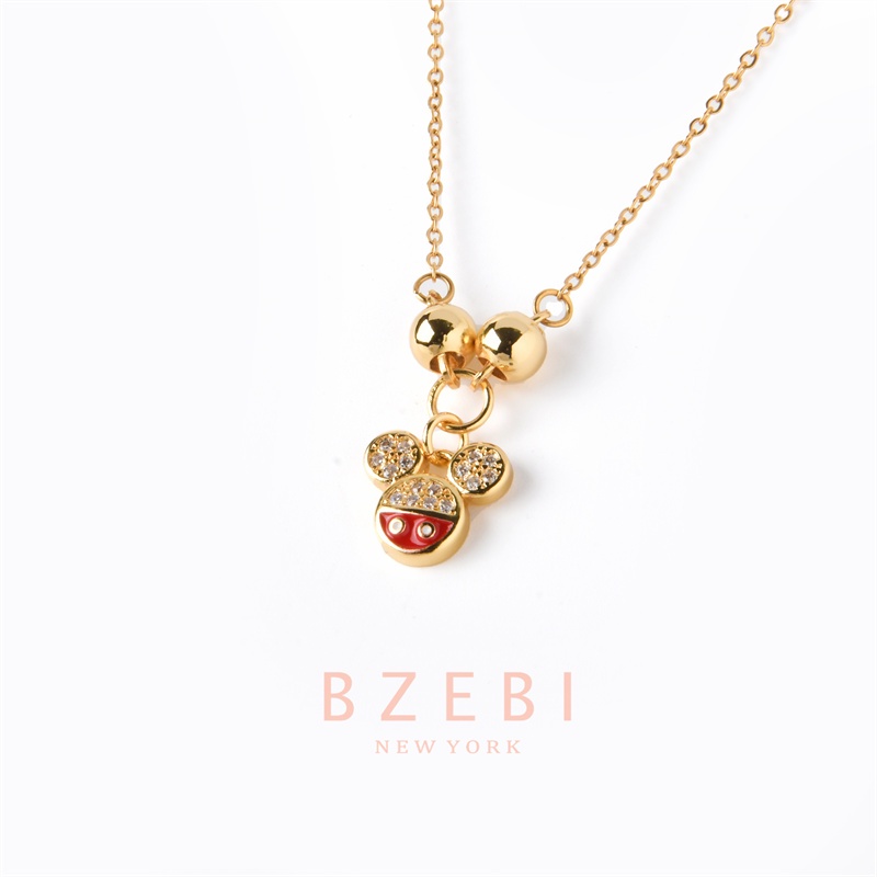 Bzebi Kalung Emas 18k, Kalung Baja Titanium, Kalung Liontin Berlian, Anti Karat, Aksesoris Fashion Wanita Perhiasan Gaya Korea, Hadiah Ulang Tahun Dengan Kotak Eksklusif 1140n