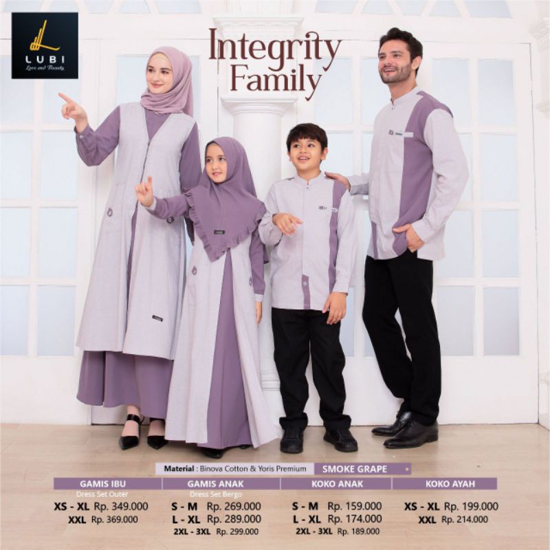 Sarimbit Premium Integrity Family Smoke Grape by Lubi|Sarimbit Terbaru 2023|Baju Lebaran|Gamis Syari