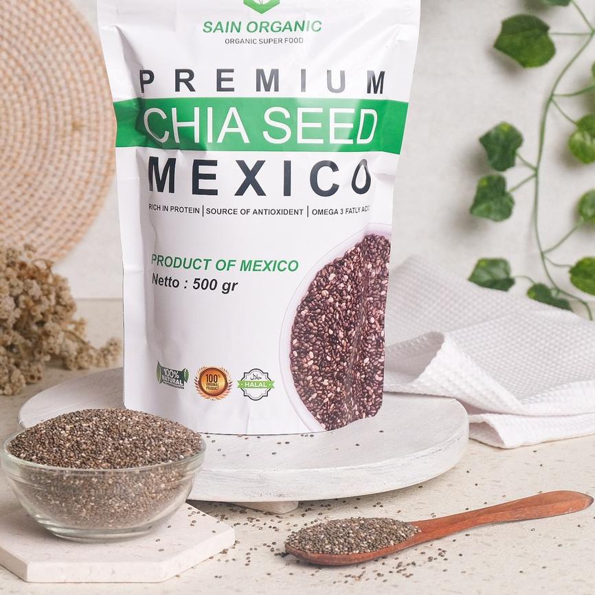 

✾ Chia Seed Organic Mexico untuk Diet Freshly Black Cia Seed Organik fresly Biji Chia Seeds ✸