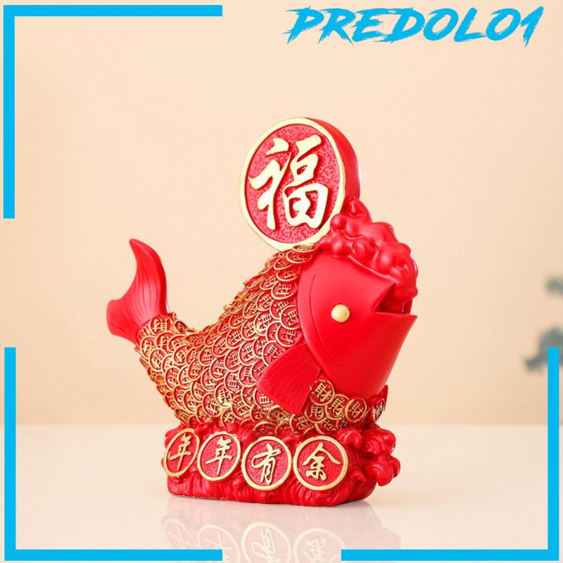 [Predolo1] Patung Ikan Cina Koleksi Hadiah Patung Ornamen Feng Shui Untuk Dekorasi Desktop