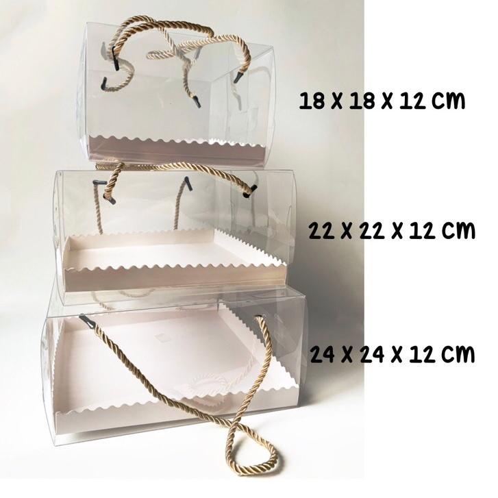 ORIGINAL% (MIN 5  PCS) kotak Kue Mika/ box Mika handle box hampers,korean cake