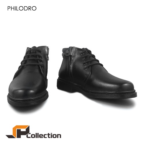 SPC Sepatu Kantor Pantofel Pdh 04 Tali+reseleting Kulit Sapi Asli