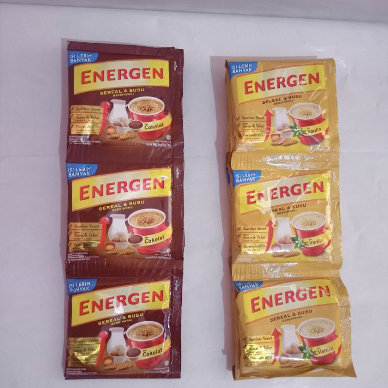 

Energen Sereal Coklat & Vanilla Sachet/Renceng isi 10 @34g