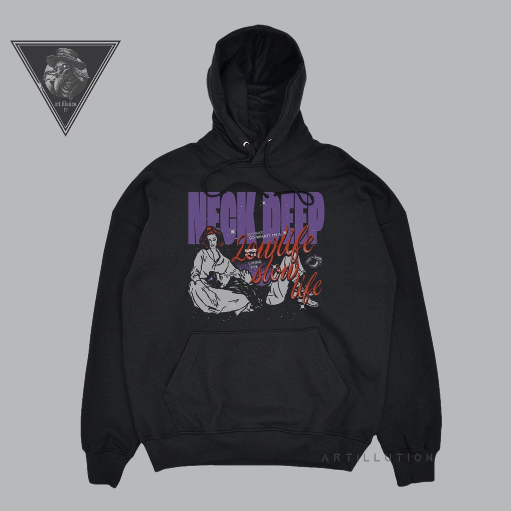 Hoodie Neck Deep Low Life Slow LIfe Sweater Jumper Band Logo Terbaru High Quality 03 HD033