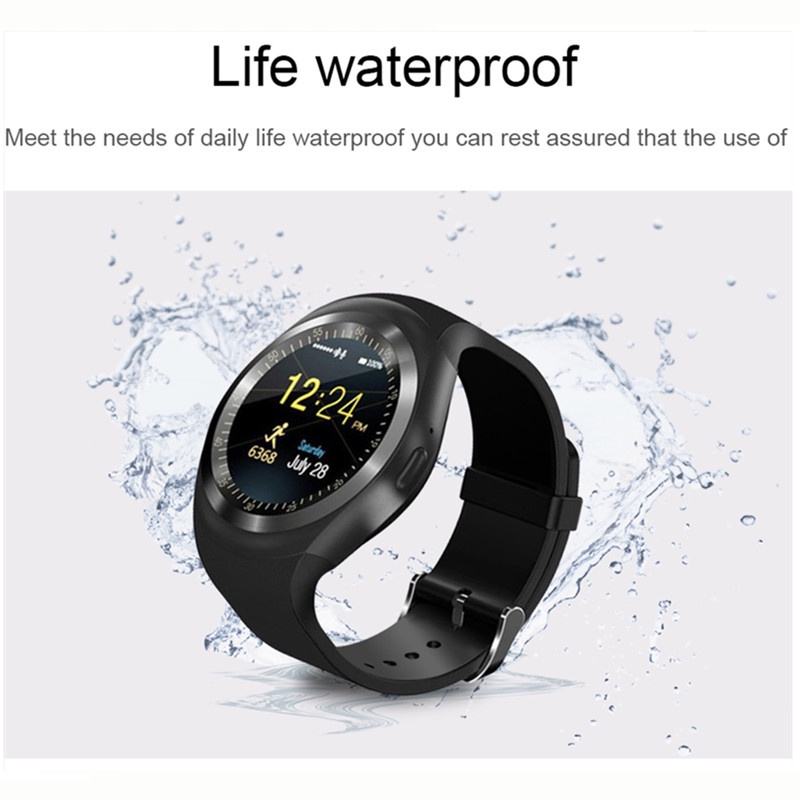 BIDEN Jam Tangan Pria/Wanita Anti Air Smart Watch Y1 Round Dial Multi-function Display Olahraga Santai Gaya Smart Watch