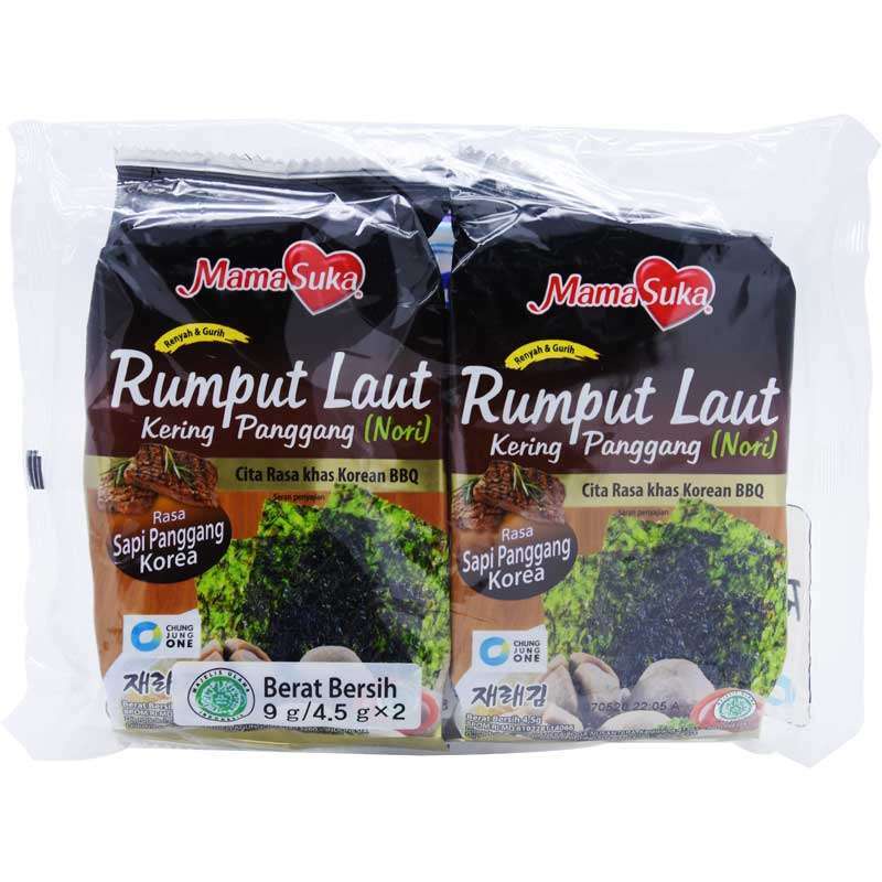 

MamaSuka Rumput Laut Sapi Panggang Korea [4.5 g/2 pcs]