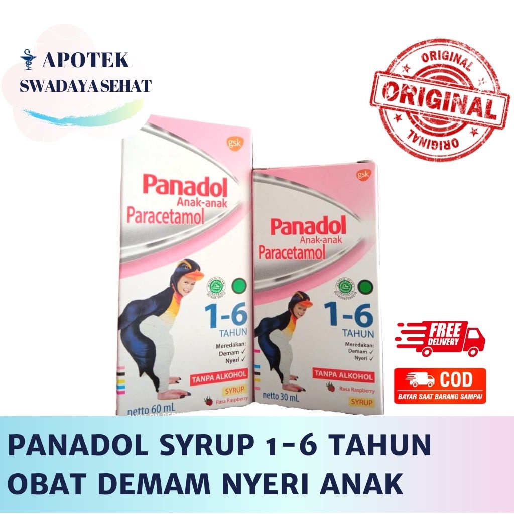 PANADOL SYRUP Anak 1 - 6 Tahun 60 ML 30 ML - Obat Demam Sakit Nyeri Bayi Sirup Paracetamol 160 MG Parasetamol