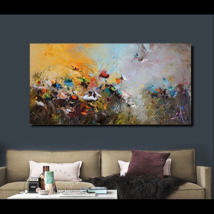 Lukisan dinding kanvas abstrak perang modern simple lukisan dinding kanvas minimalis modern dekorasi